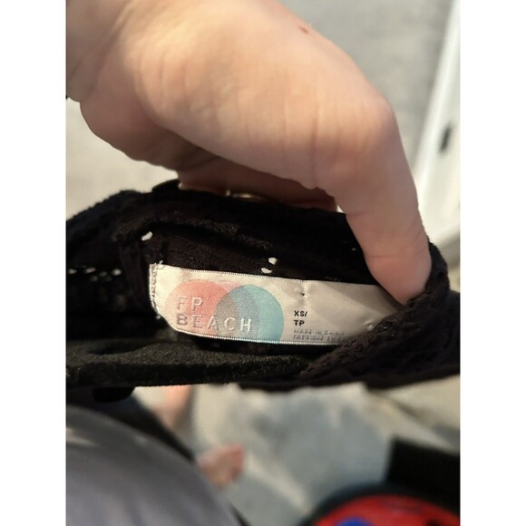 Free People Beach Long Sleeve Black Laser Cut Lace‎ Dres XS - Picture 5 of 8